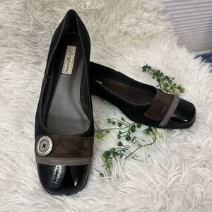 Brighton COCO Patent leather‎ and Suede low heel Comfy Slip-on Pumps sz 10 M
